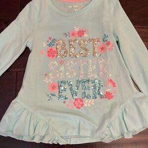 NWT Tommy Bahama Long Sleeve Best Sister Ever Sequin shirt!